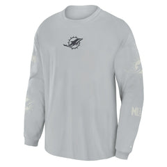Miami Dolphins Oversized Type Play Long Sleeve T-Shirt Gray