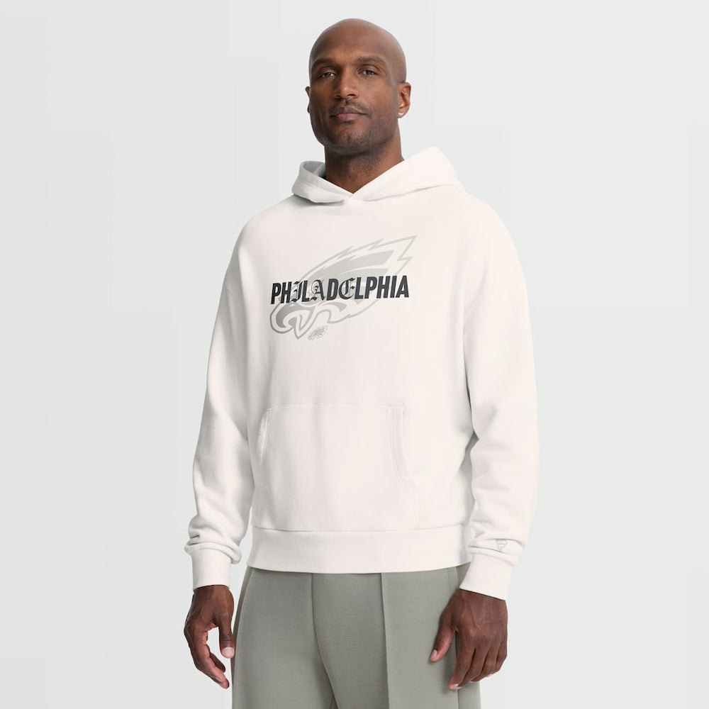 Philadelphia Eagles Oversized Type Play Location Hoodie Cream
