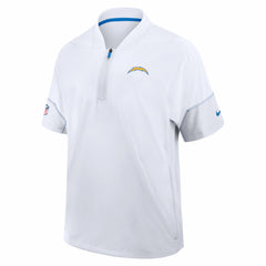 Los Angeles Chargers Sideline Short Sleeve Quarter-Zip Coach Jacket White