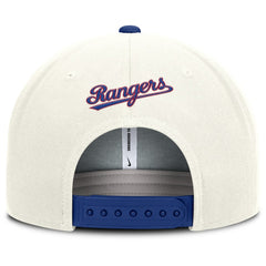 Texas Rangers Nike Cooperstown Pro Dri-FIT Snapback Hat - Cream/Royal Hats