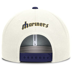 Seattle Mariners Nike Cooperstown Pro Dri-FIT Snapback Hat - Cream/Navy Hats
