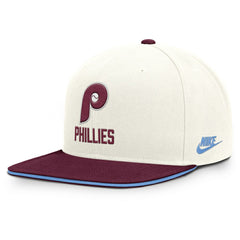 Philadelphia Phillies Nike Cooperstown Pro Dri-FIT Snapback Hat - Cream/Burgundy Hats