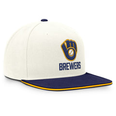 Milwaukee Brewers Nike Cooperstown Pro Dri-FIT Snapback Hat - Cream/Royal Hats