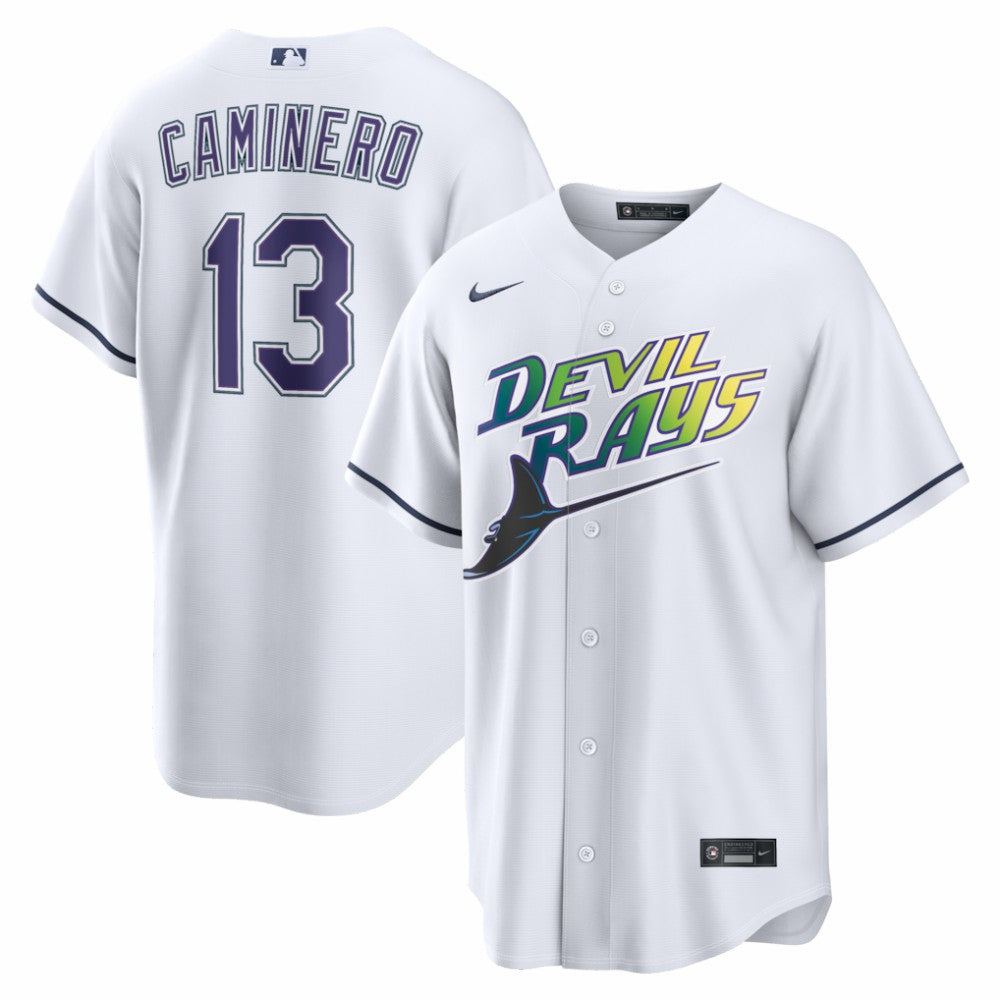 MLB Junior Caminero Tampa Bay Rays Nike Alternate 2 Replica Jersey - White
