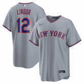 MLB Francisco Lindor New York Mets Nike Road Replica Jersey - Gray