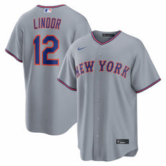 MLB Francisco Lindor New York Mets Nike Road Replica Jersey - Gray