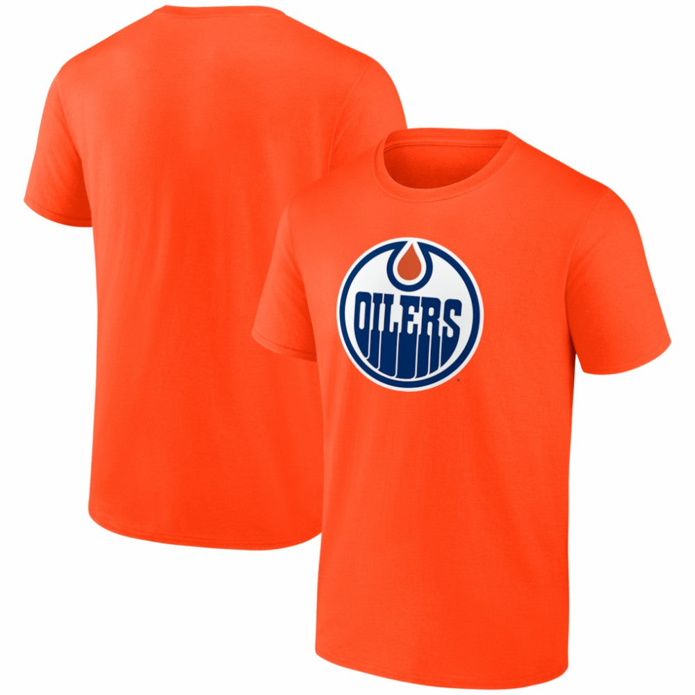 NHL Edmonton Oilers Logo Athletic Essential T-Shirt - Orange