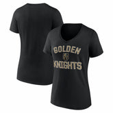 NHL Vegas Golden Knights Logo Athletic Women's Arch Victory V-Neck T-Shirt - Black