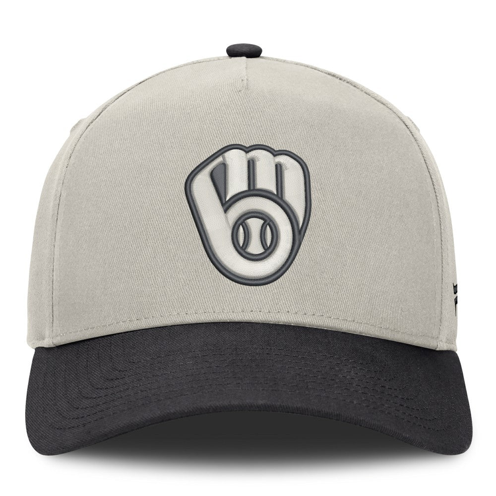 Milwaukee Brewers Fanatics Wonder A-Frame Adjustable Hat - Stone/Graphite Hats