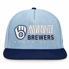 Milwaukee Brewers Fanatics Twinbill Snapback Hat - Denim Hats