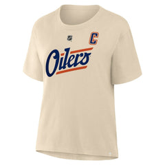 NHL Connor McDavid Edmonton Oilers Fanatics Women's Alternate Name & Number T-Shirt - Beige