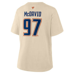 NHL Connor McDavid Edmonton Oilers Fanatics Women's Alternate Name & Number T-Shirt - Beige