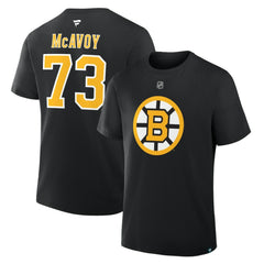 NHL Charlie McAvoy Boston Bruins Fanatics Authentic Stack Name & Number T-Shirt - Black