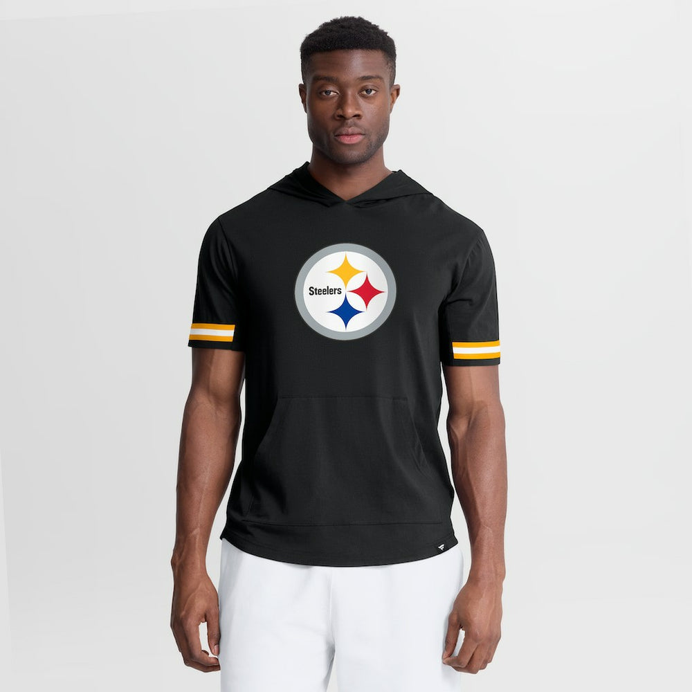 Pittsburgh Steelers Optimal Play Short Sleeve Hooded T-Shirt Black