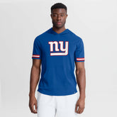 New York Giants Optimal Play Short Sleeve Hooded T-Shirt Royal