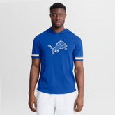 Detroit Lions Optimal Play Short Sleeve Hooded T-Shirt Blue