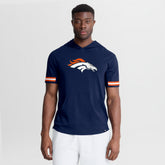 Denver Broncos Optimal Play Short Sleeve Hooded T-Shirt Navy