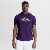 Baltimore Ravens Optimal Play Short Sleeve Hooded T-Shirt Purple