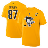 NHL Sidney Crosby Pittsburgh Penguins Fanatics Authentic Stack Name & Number T-Shirt - Gold