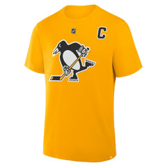 NHL Sidney Crosby Pittsburgh Penguins Fanatics Authentic Stack Name & Number T-Shirt - Gold