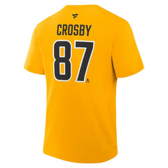NHL Sidney Crosby Pittsburgh Penguins Fanatics Authentic Stack Name & Number T-Shirt - Gold