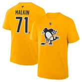 NHL Evgeni Malkin Pittsburgh Penguins Fanatics Authentic Stack Name & Number T-Shirt - Gold