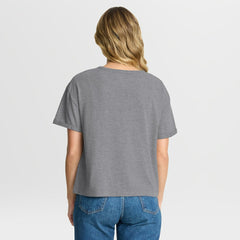 Minnesota Vikings Women's Overplayed Tribute Tri-Blend Boxy T-Shirt Heather Gray