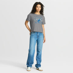 Detroit Lions Women's Overplayed Tribute Tri-Blend Boxy T-Shirt Heather Gray