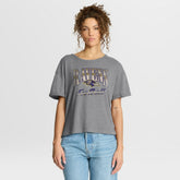 Baltimore Ravens Women's Overplayed Tribute Tri-Blend Boxy T-Shirt Heather Gray