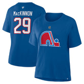 NHL Nathan MacKinnon Colorado Avalanche Fanatics Women's Heritage Authentic Stack Name & Number T-Shirt - Blue