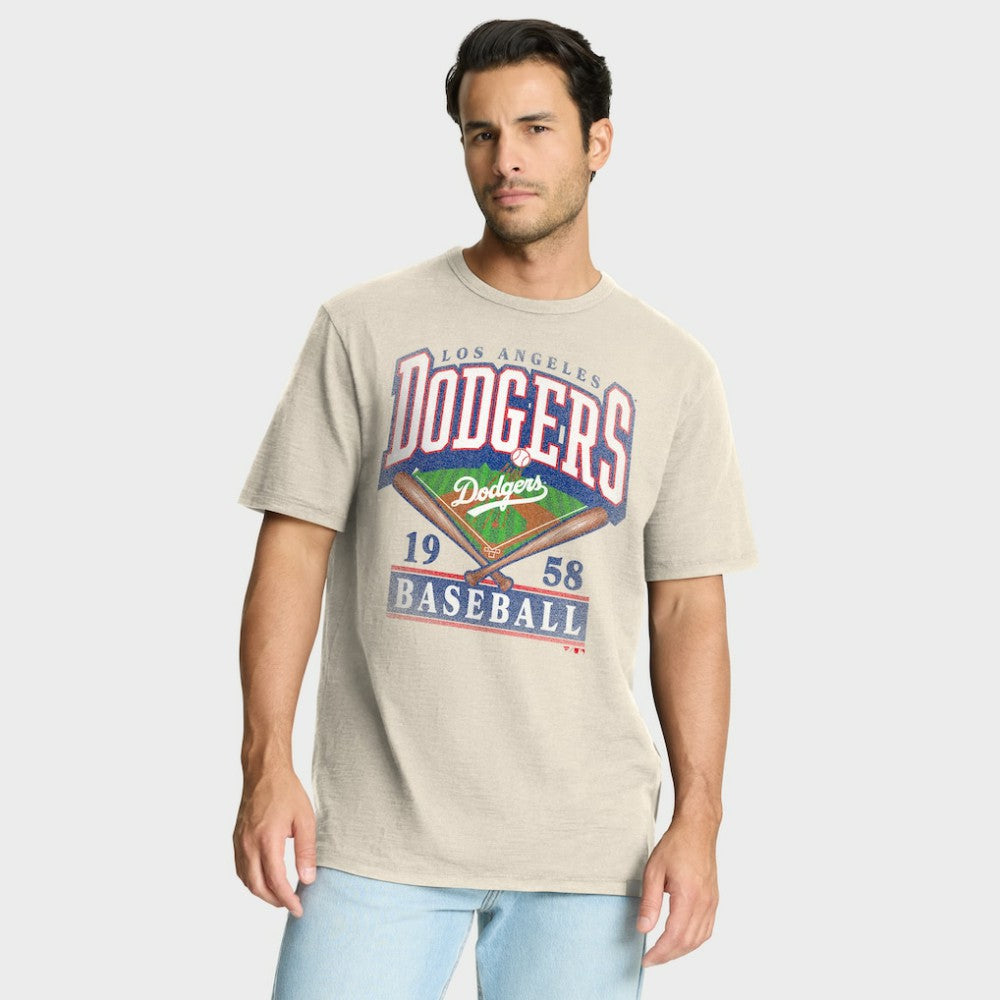Los Angeles Dodgers Fanatics Stadium Slub T-Shirt - Tan T-shirts
