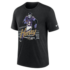 Derrick Henry Baltimore Ravens Player Graphic T-Shirt Heather Black