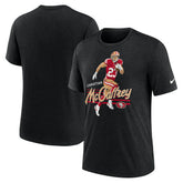 Christian McCaffrey San Francisco 49ers Player Graphic T-Shirt Heather Black