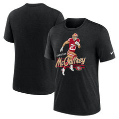 Christian McCaffrey San Francisco 49ers Player Graphic T-Shirt Heather Black