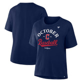 Cleveland Guardians Women's 2025 MLB Postseason Locker Room T-Shirt - Navy T-shirts