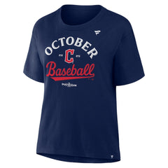 Cleveland Guardians Women's 2025 MLB Postseason Locker Room T-Shirt - Navy T-shirts
