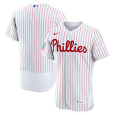 MLB Philadelphia Phillies Nike Home Sponsor Patch Authentic Jersey - White