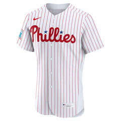 MLB Philadelphia Phillies Nike Home Sponsor Patch Authentic Jersey - White