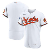 MLB Baltimore Orioles Nike Home Sponsor Patch Authentic Jersey - White