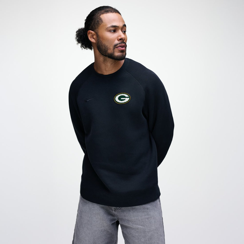 Green Bay Packers Tech Fleece Raglan Sweatshirt Black