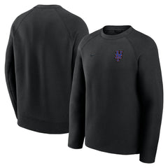 New York Mets Nike Tech Fleece Raglan Sweatshirt - Black Sweatshirts