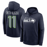 Jaxon Smith-Njigba Seattle Seahawks Name & Number Fleece Hoodie Navy