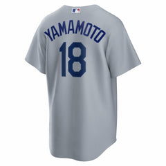 MLB Yoshinobu Yamamoto Los Angeles Dodgers Nike Road Replica Jersey - Gray