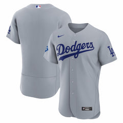 MLB Los Angeles Dodgers Nike Road Sponsor Patch Authentic Jersey - Gray