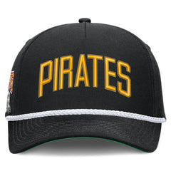 Pittsburgh Pirates Nike Cooperstown Collection Rise Adjustable Hat - Black Hats