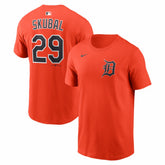 Tarik Skubal Detroit Tigers Nike Name & Number T-Shirt - Orange T-shirts