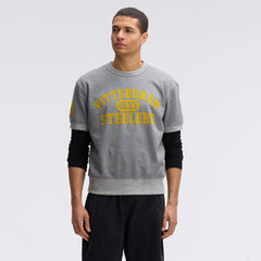 Pittsburgh Steelers IconicFleece Short Sleeve Sweatshirt Athletic Heather Gray