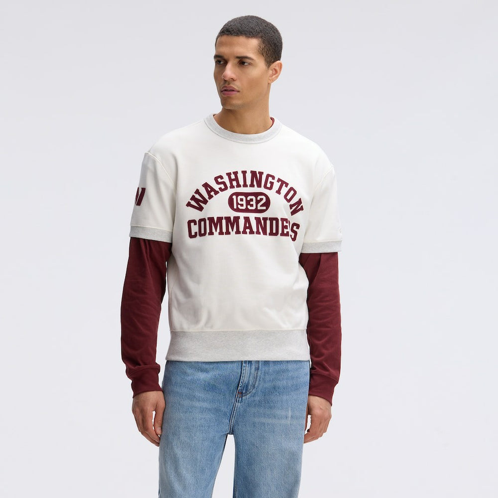 Washington Commanders IconicFleece Short Sleeve Sweatshirt Oatmeal