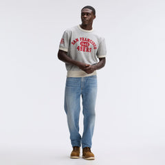 San Francisco 49ers IconicFleece Short Sleeve Sweatshirt Heather Gray