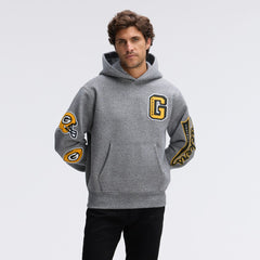 Green Bay Packers IconicFleece Letterman Hoodie Athletic Heather Gray